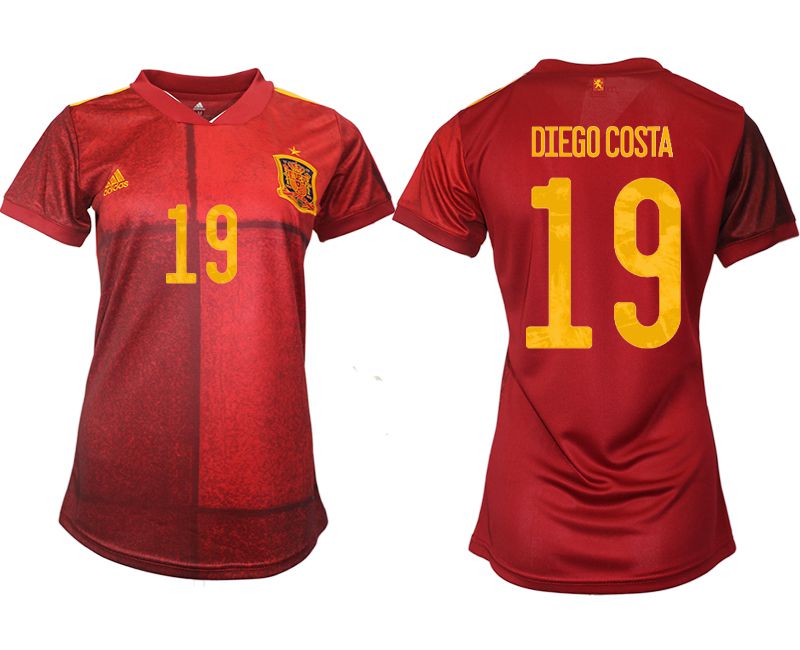 Women 2021-2022 Club Spain home aaa version red #19 Soccer Jerseys->women soccer jersey->Women Jersey